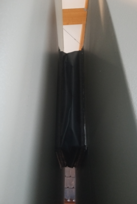 Der fertige Durchstieg von außen. Auf dem Foto fehlt noch der Gurt der das ganze sichert.
