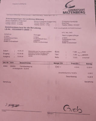 Das Gewicht hat mich doch ein bisschen Überrascht, na ja, mit den 7,5 Tonnen wird es glaub ich nichts mehr, wobei ich ja gar nicht so schwer bin