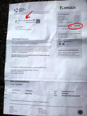 Maut Zahlungsaufforderung