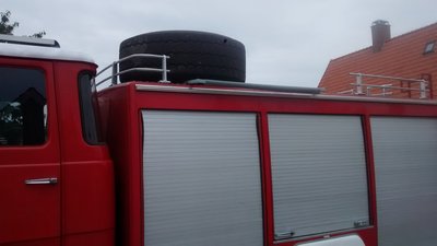 Tire on roof
