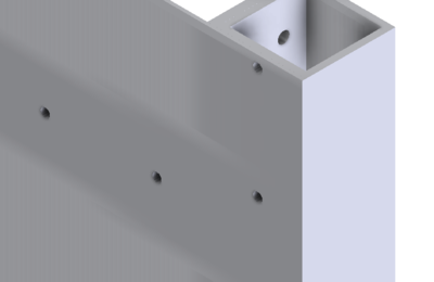 CAD: Idealisierte Element zur Untersuchung mit Autodesk Inventor. (Beplankung, nur genietet. Kein Kleber/Dichtung berücksichtigt)