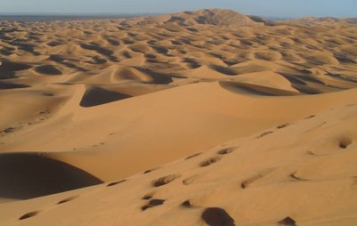 Sonnenuntergang heute am 13.02. von der höchsten Düne in Erg Chebbi gesehen