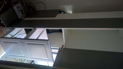 Heating is finished and hidden in a cabinet