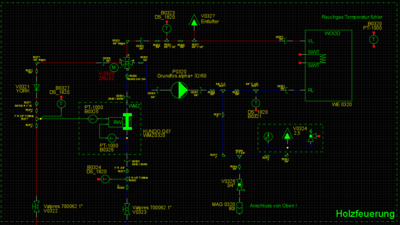Beispiel hydraulisches Schema mit gSCHEM - Schaltplanprogramm