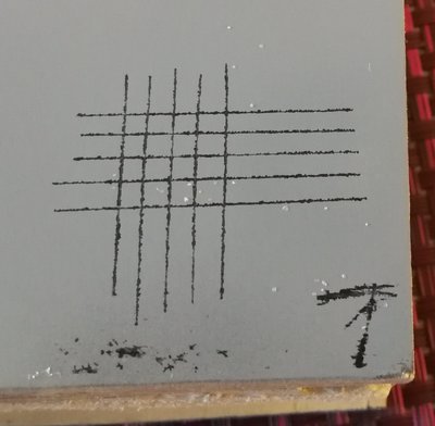 Lackiert ohne Primer --&gt; nach dem Test