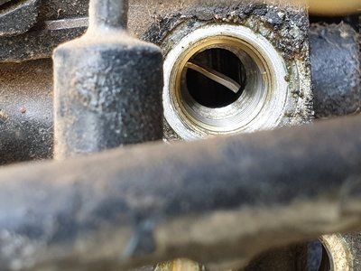 Gewindeöffnung für das Ventil in der ESP