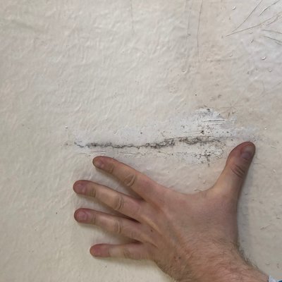 meine Hand zum Vergleich (Riss läuft eigentlich von oben nach unten, ich weiß nicht, wieso das Bild gedreht wurde)