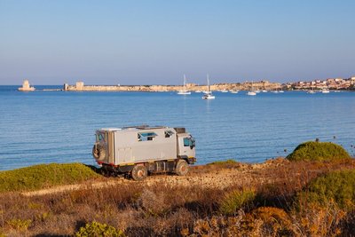 Stellplatz mit Blick auf Methoni