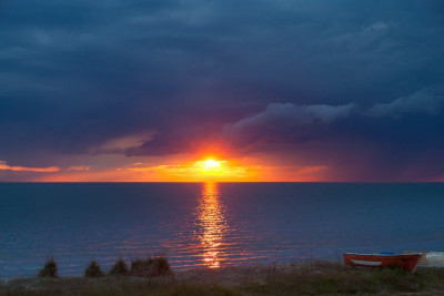 Gewitterstimmung beim Sonnenuntergang