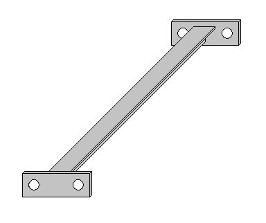 Die zwei U-Profile werden durch solche Verbindungselemente miteinander verbunden. Die Verbindungselemente bestehen im Prinzip aus einem T-Profil mit an den Stirnseiten angeschweißten Platten. Über zwei Bohrungen in diesen Platten werden die Verbindungselemente mit den U-Profilen verschraubt (oder lieber komplett schweißen?). T-Profile habe ich aus folgendem Grund gewählt: Sie sind verwindungsweich und man kann sie von allen Seiten gut mit der Platte an der Stirnseite verschweißen.