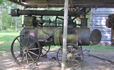 Dampf getriebene Maschine aus dem englischen industriellen Frühkapitalismus
