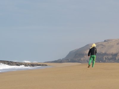 Nix los am Strand bei Moulay Bousselham Mitte Dezember.