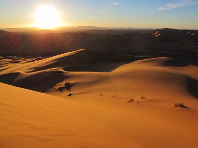 Klassicher Sonnenuntergang am Chebbi, trotzdem ganz alleine.