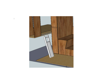 Treppe läßt sich unters Bett schieben