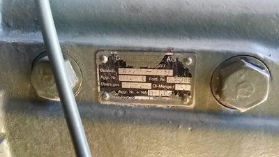 Typenschild vom Schaltgetriebe