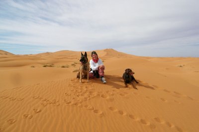 Erg Chebbi Ostseite , auch nicht mehr das was es mal war . Viele neue Camp´s und der hinterlassene Müll von uns Turisten .
