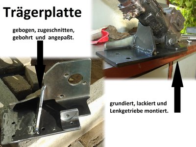 Trägerplatte fertig ...und mit Lenkgetriebe.jpg