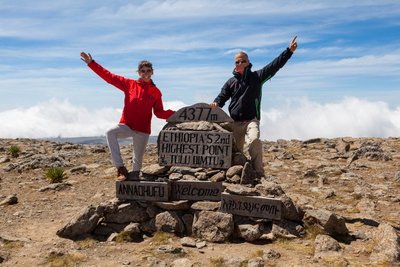 am höchsten Punkt der Bale Mountains, auf 4377 Meter, die höchste befahrbare Straße in Afrika